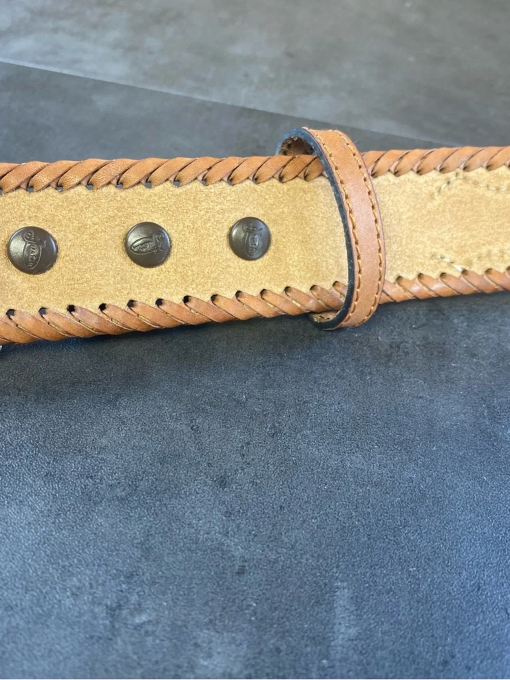 Justin Ranger Style Braided Brown Leather‎ Western Belt size 40-CLEAN